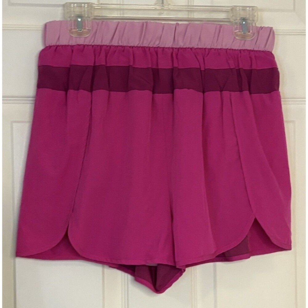 Boutique Women Pink Fuchsia with Liner Athletic Shorts Large GREAT CONDITION